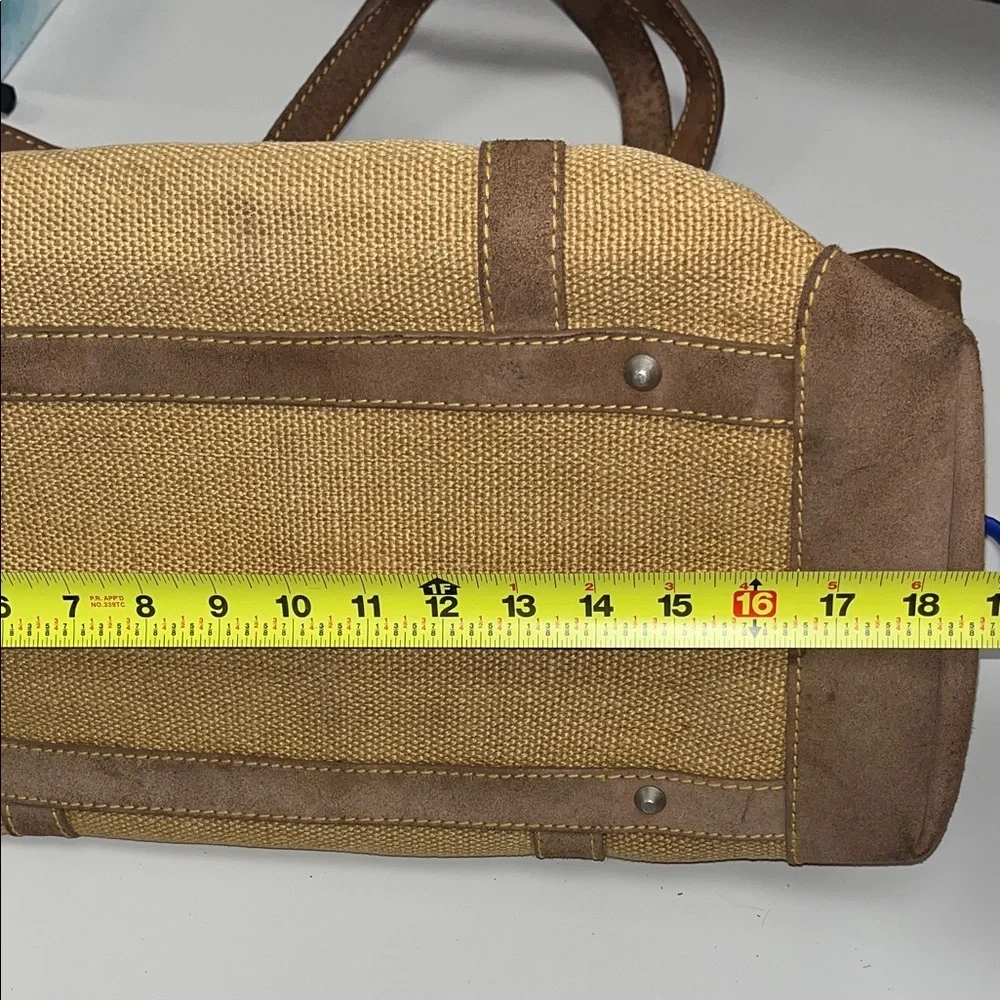 Tommy Bahama Large Tan Burlap and Brown Men's Travel Tote